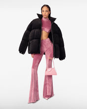 Load image into Gallery viewer, Gcds Logo Band Velvet Puffer Jacket | Unisex Coats & Jackets Black | GCDS®