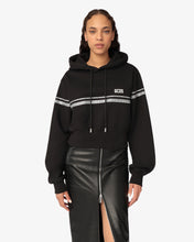 Load image into Gallery viewer, Bling Gcds Cropped Hoodie | Women Sweatshirts Black | GCDS®