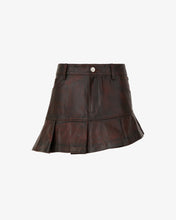 Carica l&#39;immagine nel visualizzatore di Gallery, Rub-Off Leather Pleated Mini Skirt
