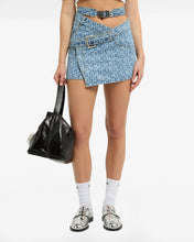 Carica l&#39;immagine nel visualizzatore di Gallery, Belted Monogram Denim Skirt
