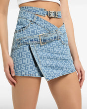 Carica l&#39;immagine nel visualizzatore di Gallery, Belted Monogram Denim Skirt
